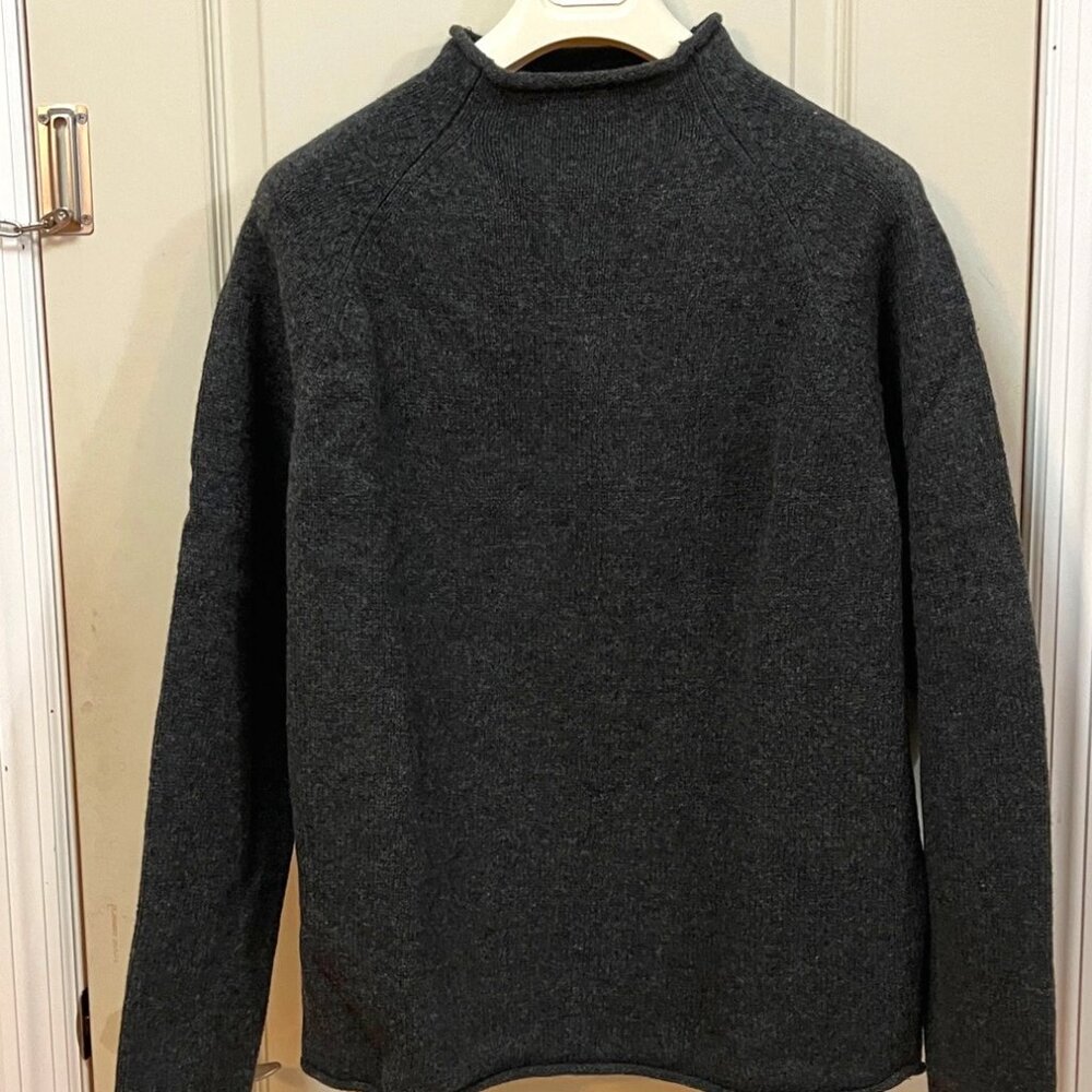 Sundance Men's Size XL 100% Lambswool L/S Mock Turtleneck Sweater. Grey.